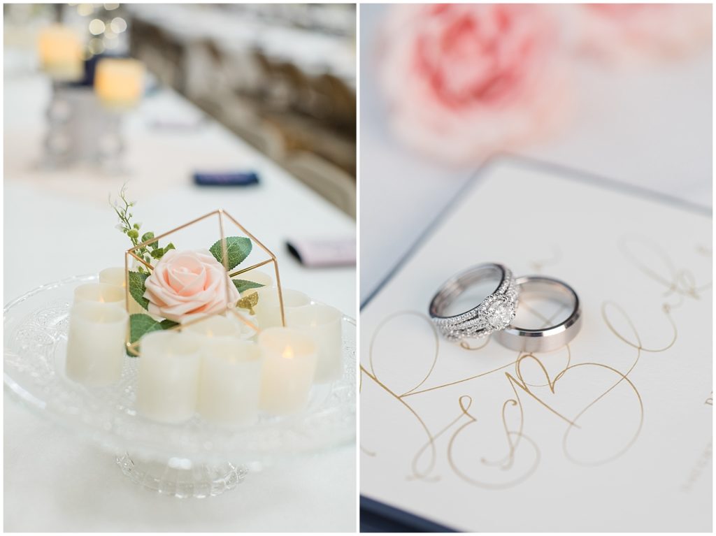 Beautiful Wedding Rings and Blush Pink Roses | Marcus Community Center Wedding near Sioux City, Iowa by Jessica Brees Photography