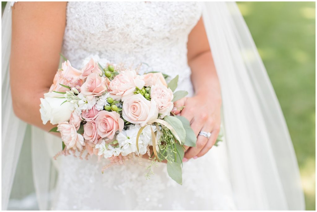 Blush Pink Bridesmaid Dresses June Wedding| Marcus Community Center Wedding near Sioux City, Iowa by Jessica Brees Photography