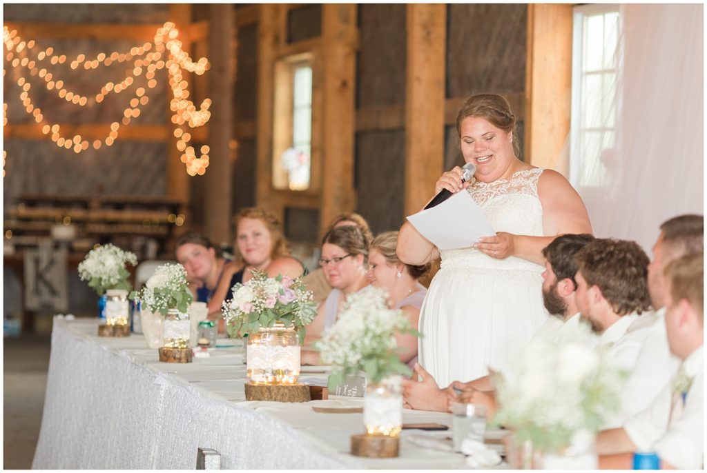 Family Farm Wedding Reception Candids | Wedding in Spencer, Iowa shot by Jessica Brees Photography