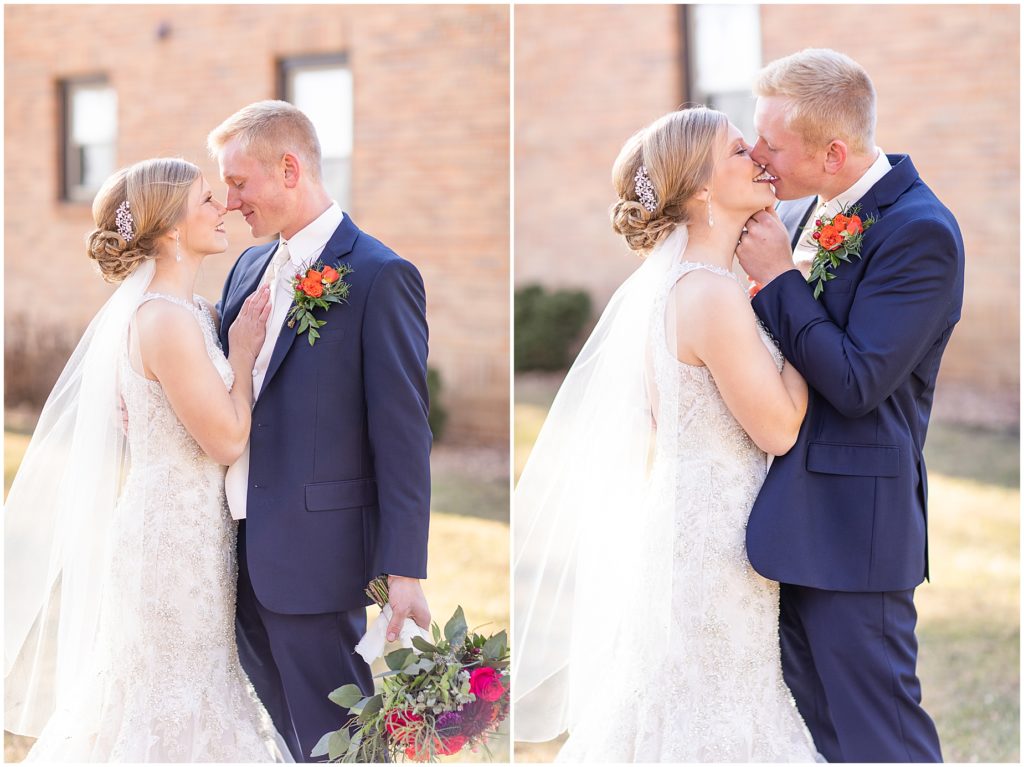 Bride and groom outdoor portraits shot by Jessica Brees, Sioux City Iowa engagement and wedding photographer