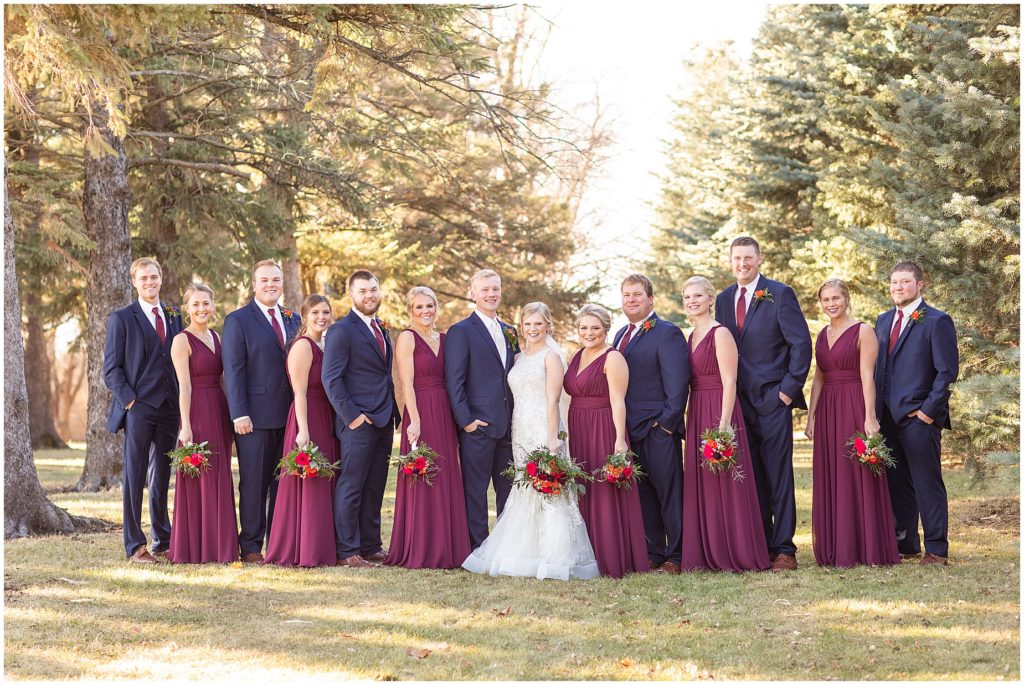 Bridal party portraits shot by Jessica Brees, Sioux City Iowa engagement and wedding photographer