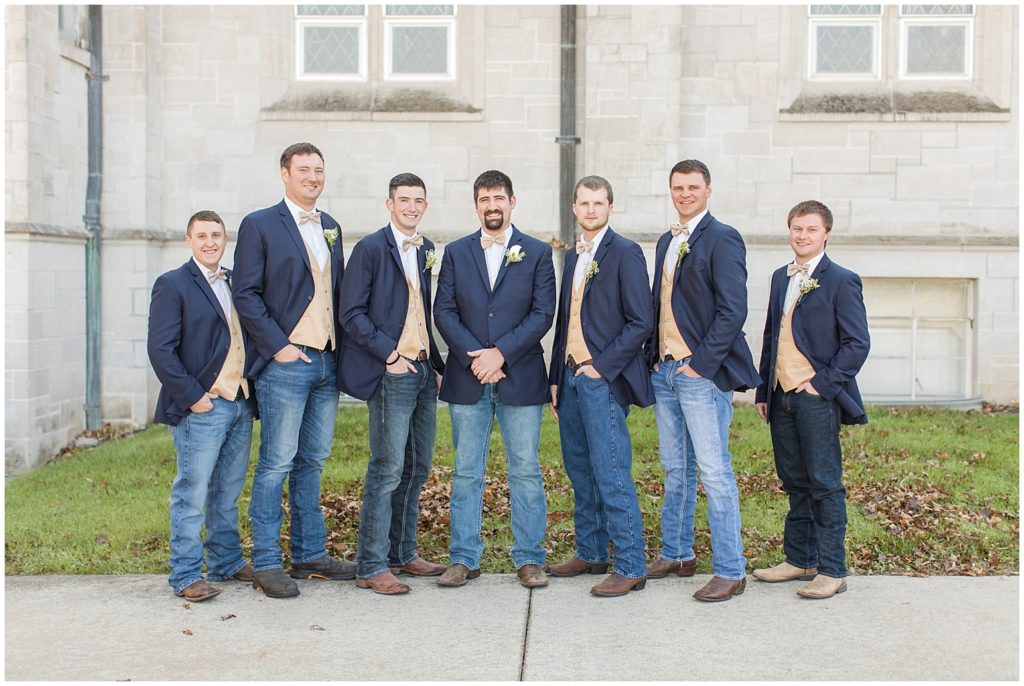 Bridal Party Portraits at Mamrelund Church in Stanton, Iowa shot by Jessica Brees, Sioux City Iowa engagement and wedding photographer