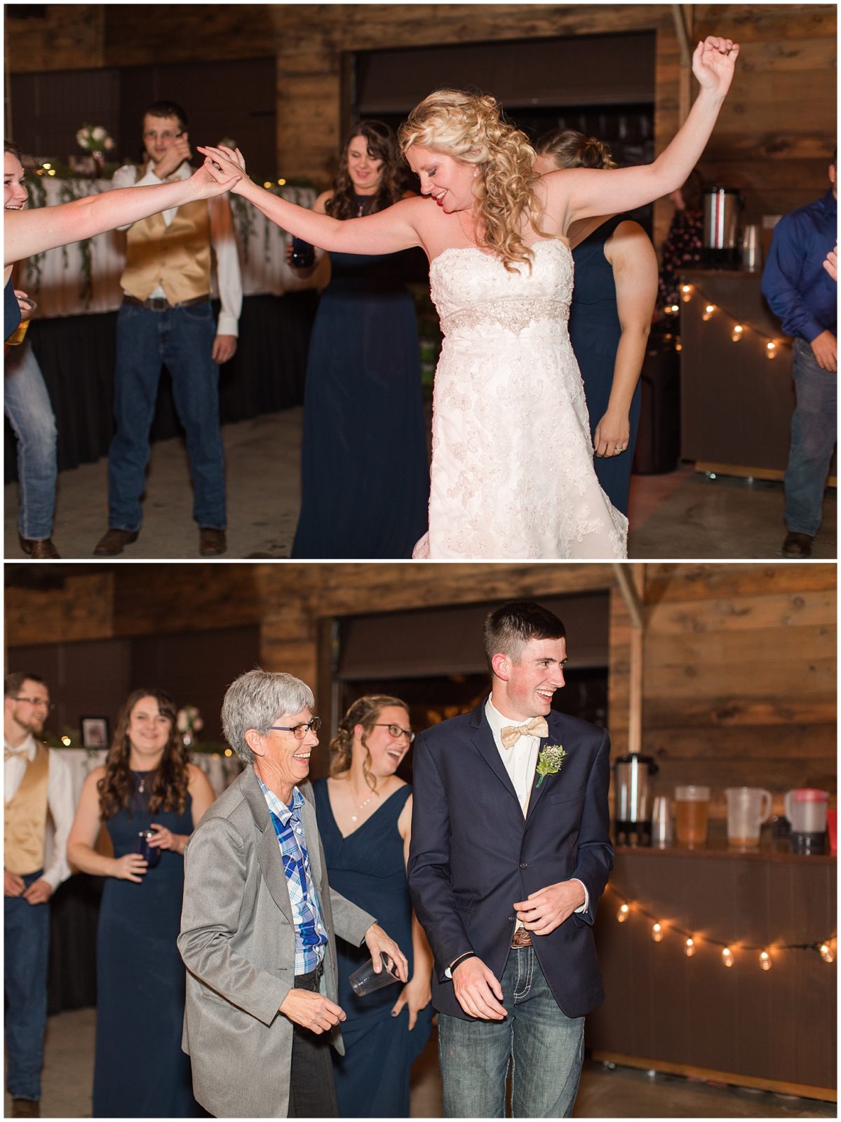 Reception at Stanton Old Lumber Yard in Stanton, Iowa shot by Jessica Brees, Sioux City Iowa engagement and wedding photographer