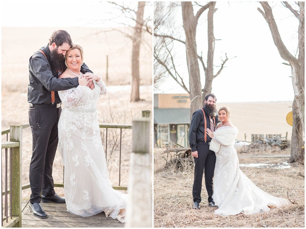 Bride and Groom Portraits | The Red Barn Wedding in Kingsley, Iowa shot by Jessica Brees Photo & Video