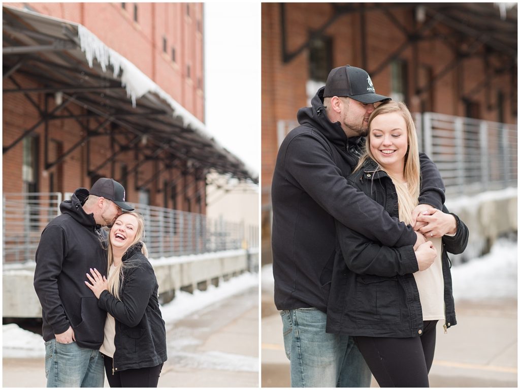 Zac & Jessica’s Downtown Sioux City Engagement Photos shot by Jessica Brees, photographer and videographer near Sioux City, Iowa