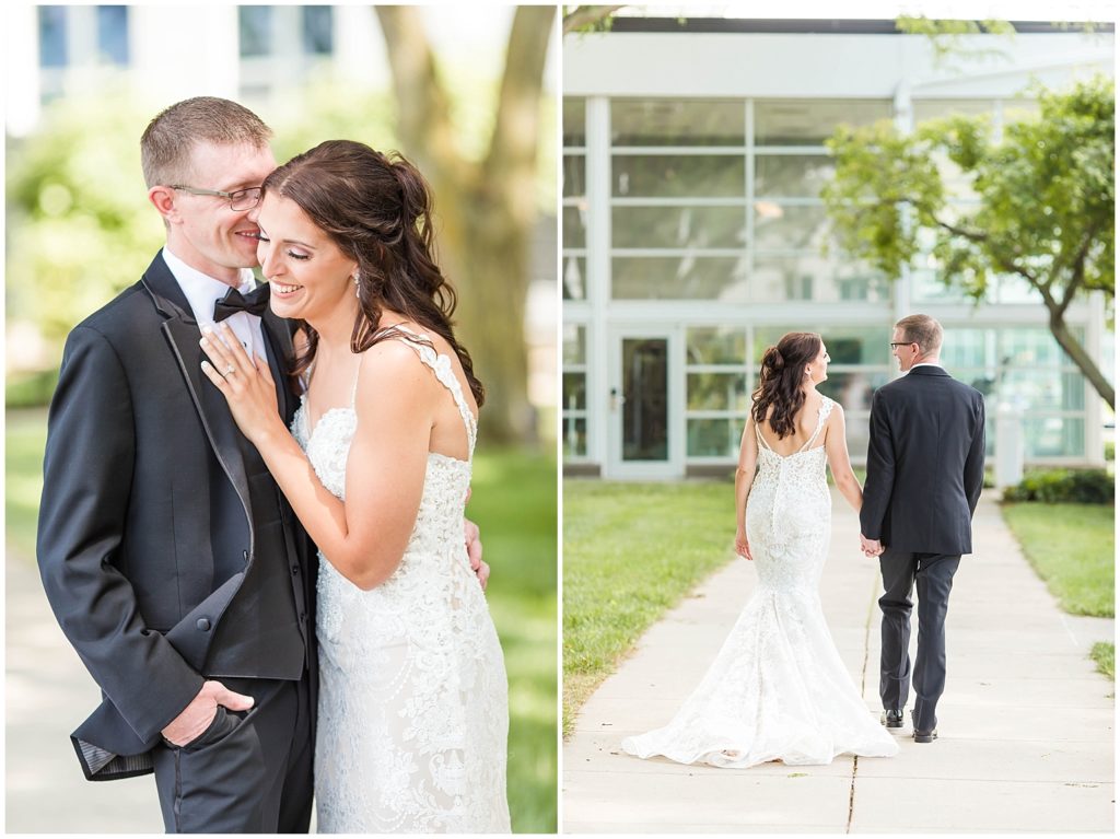 Bride and Groom First Look Portraits | Marriott Riverfront Wedding in South Sioux City, Nebraska shot by Jessica Brees Photo & Video