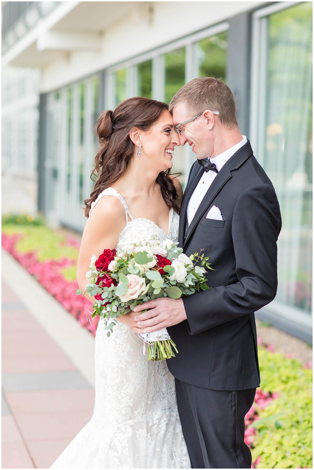Bride and Groom First Look Portraits | Marriott Riverfront Wedding in South Sioux City, Nebraska shot by Jessica Brees Photo & Video