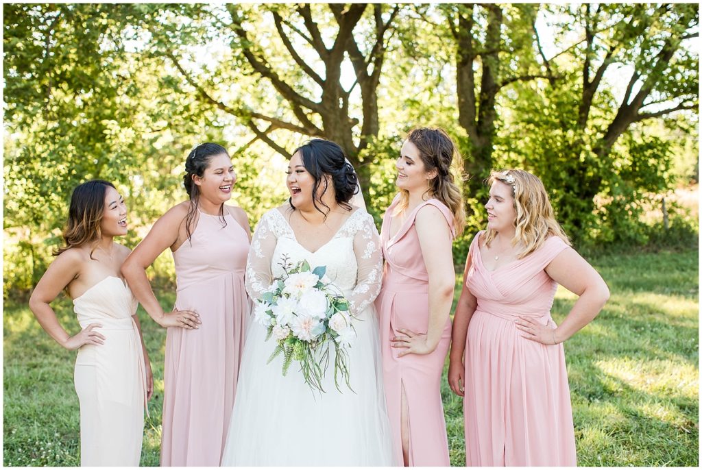Blush Bridal Party | Koffie Knechtion Wedding in South Sioux City, Nebraska shot by Jessica Brees Photo & Video