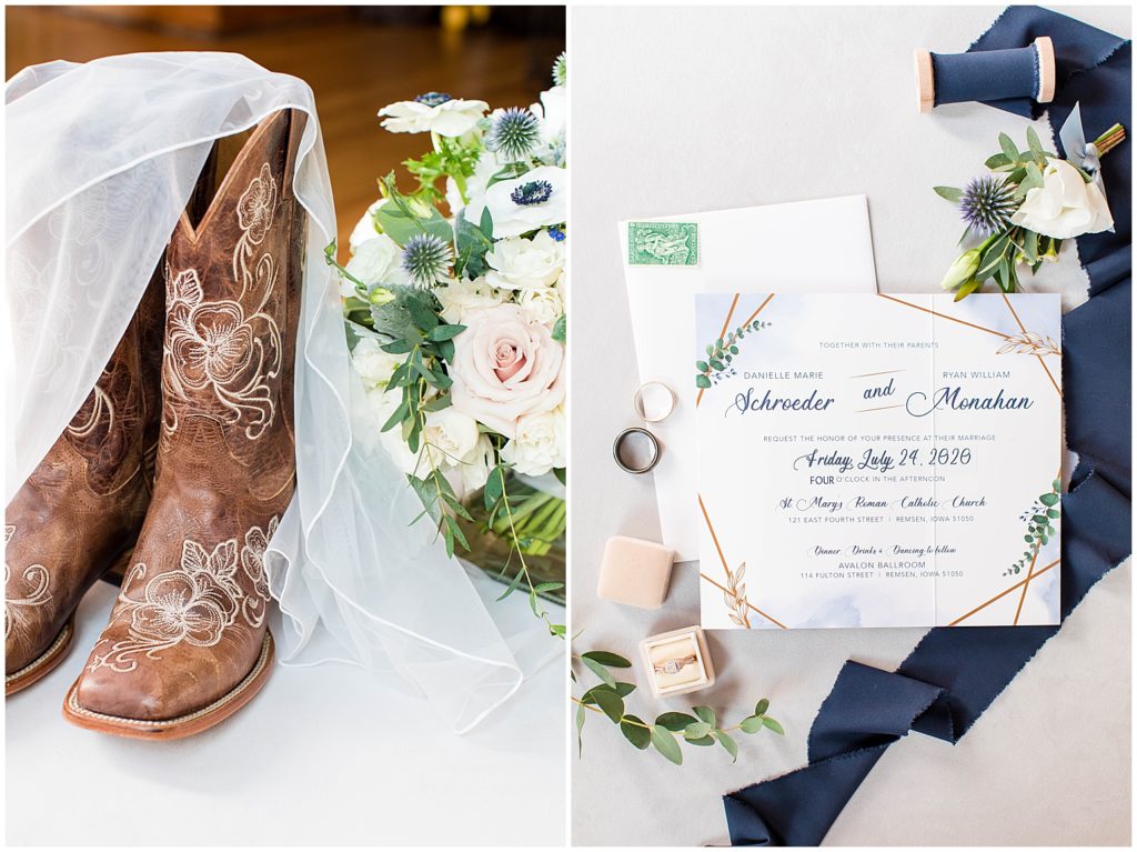 Navy Wedding Details | Avalon Ballroom Wedding in Remsen, IA shot by Jessica Brees Photo & Video