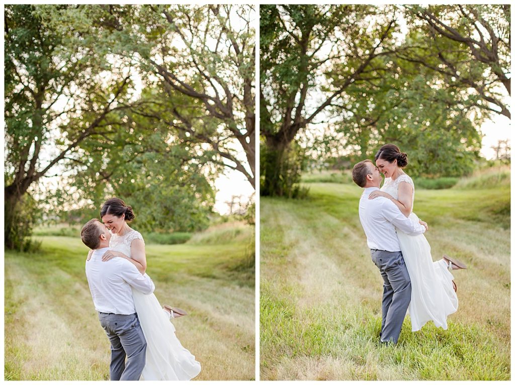 Bride and Groom Sunset Portraits | Fort Dodge Wedding shot by Jessica Brees Photo & Video