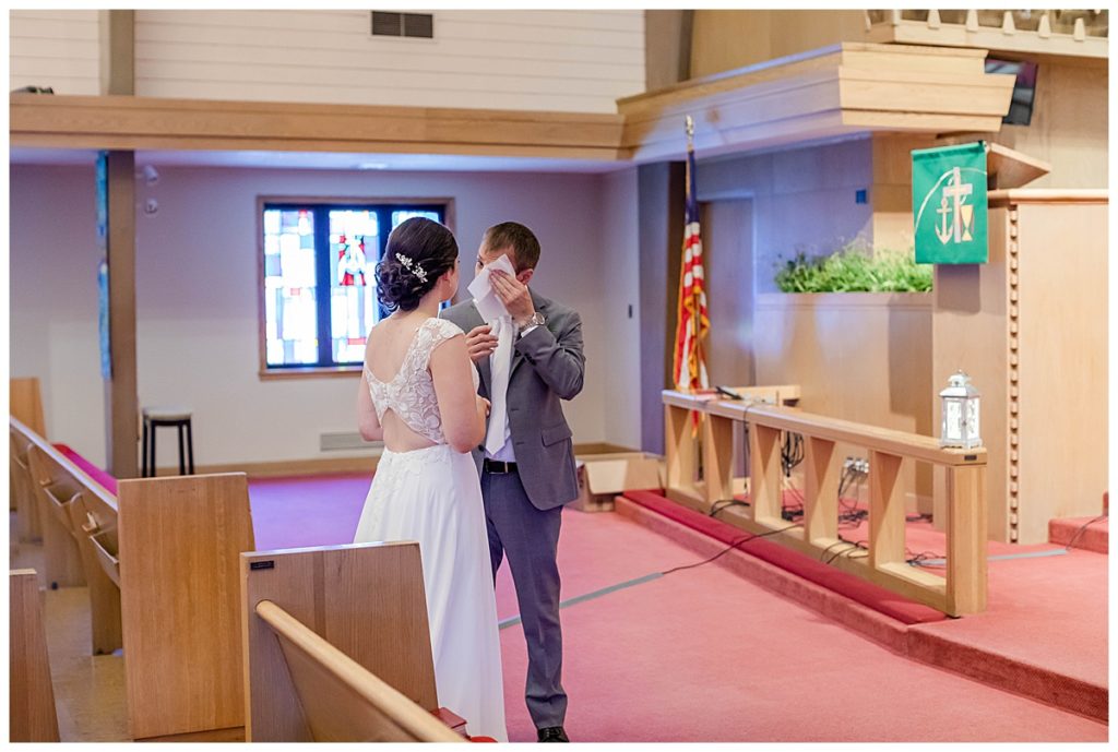Bride and Groom First Look | Fort Dodge Wedding shot by Jessica Brees Photo & Video