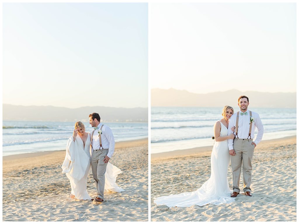 Sunset wedding portraits on the beach in Puerto Vallarta | Beach Wedding | Puerto Vallarta Wedding shot by Jessica Brees Photography