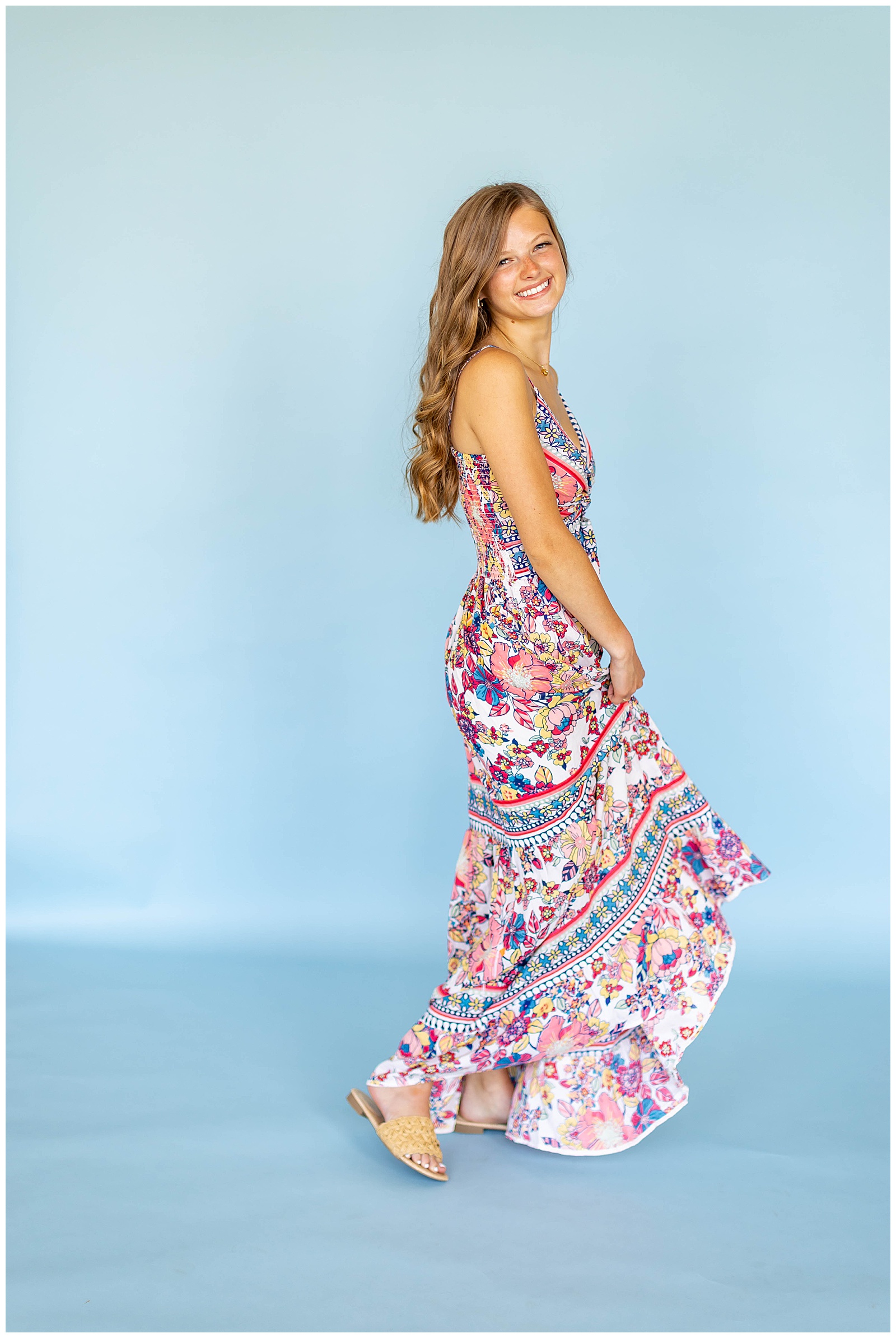 Colorful senior portraits at Luli Creative House