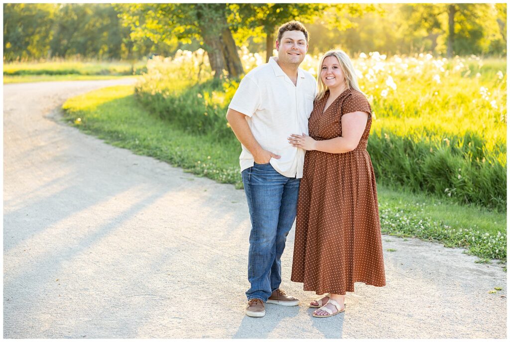 Sioux City Engagement Photos at Adams Nature Preserve with Dog