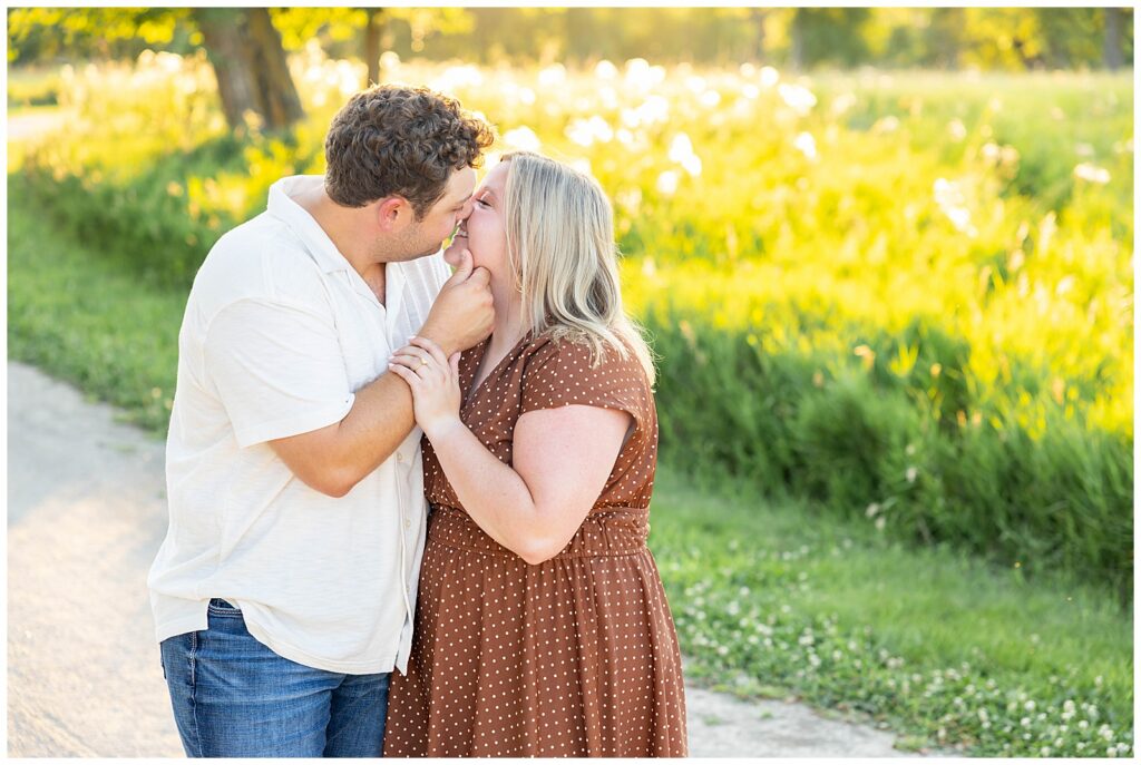 Sioux City Engagement Photos at Adams Nature Preserve with Dog