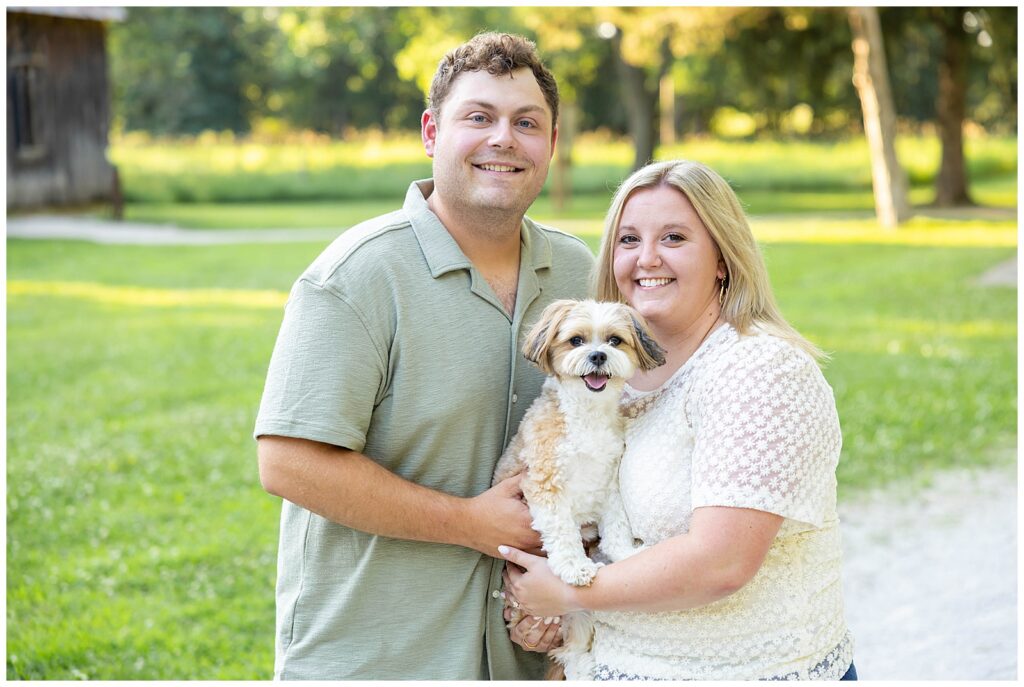 Sioux City Engagement Photos at Adams Nature Preserve with Dog