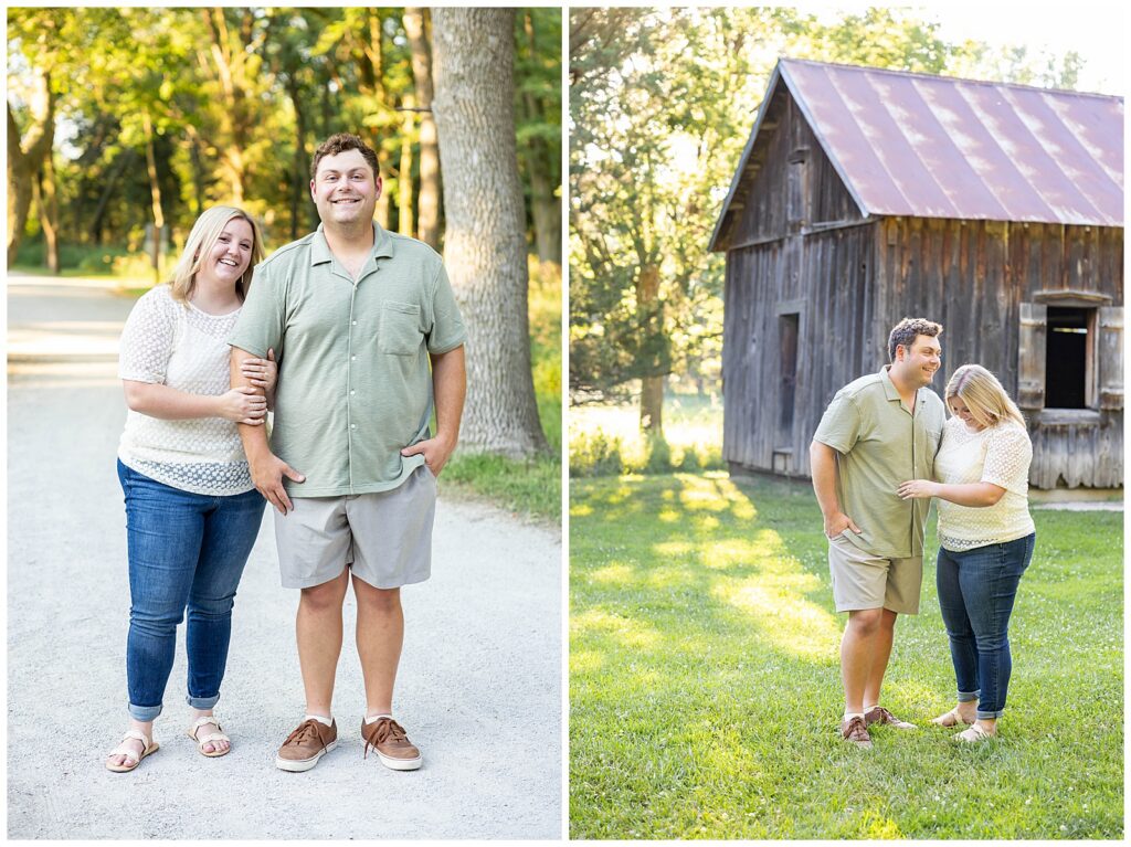 Sioux City Engagement Photos at Adams Nature Preserve with Dog