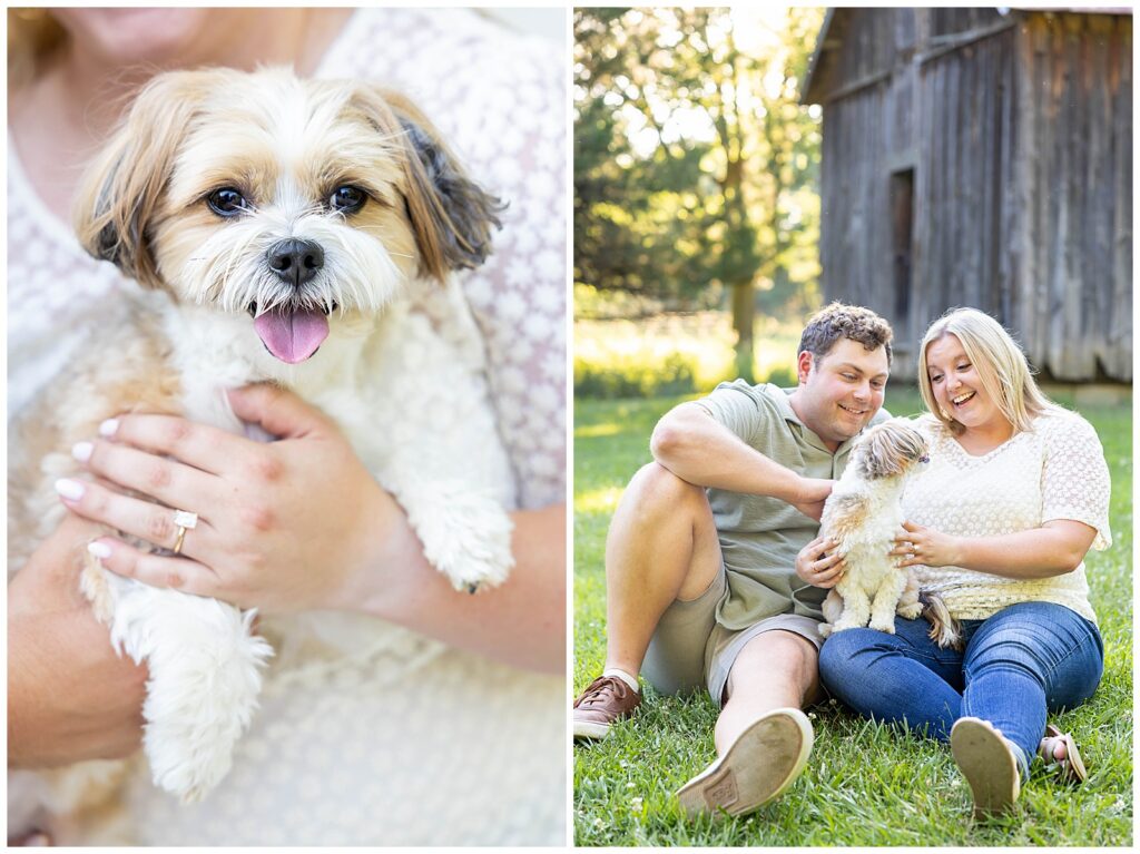 Sioux City Engagement Photos at Adams Nature Preserve with Dog