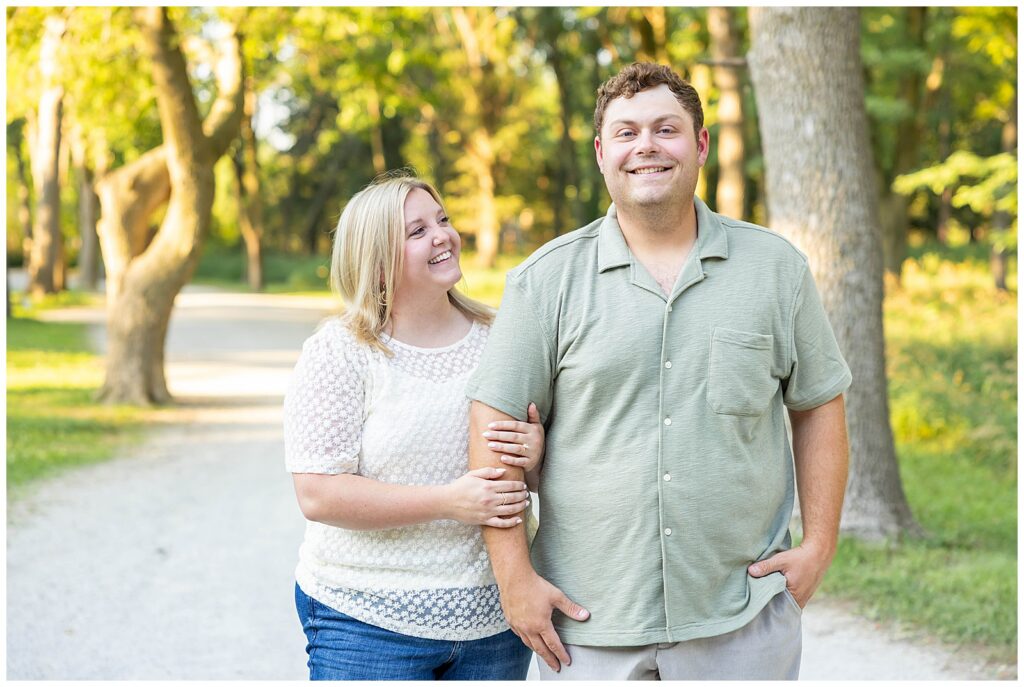 Sioux City Engagement Photos at Adams Nature Preserve with Dog