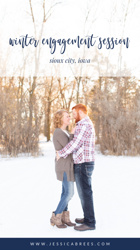 Winter engagement session in Sioux City Iowa