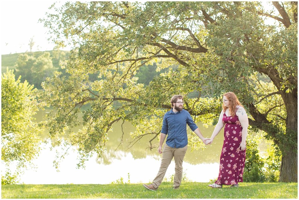 Engagement photos at Bacon Creek Park shot by Jessica Brees, Sioux City Iowa engagement and wedding photographer