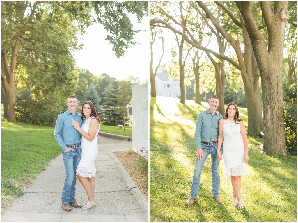 Romantic Engagement Photos in Flower Gardens| Engagement Portraits in Sioux City, Iowa shot by Jessica Brees Photography