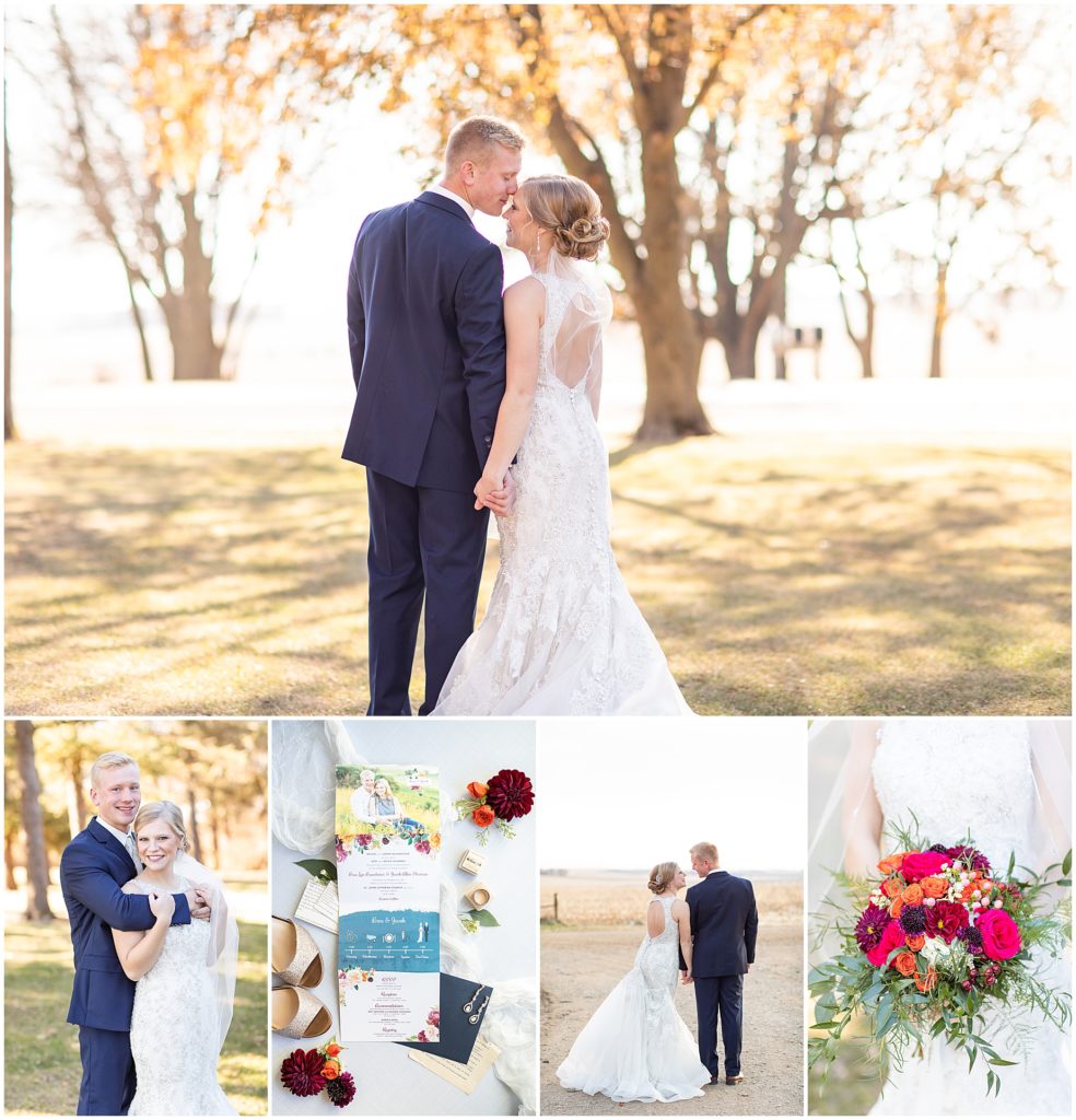 Vibrant November Wedding in Cherokee, Iowa shot by Jessica Brees, Sioux City Iowa engagement and wedding photographer